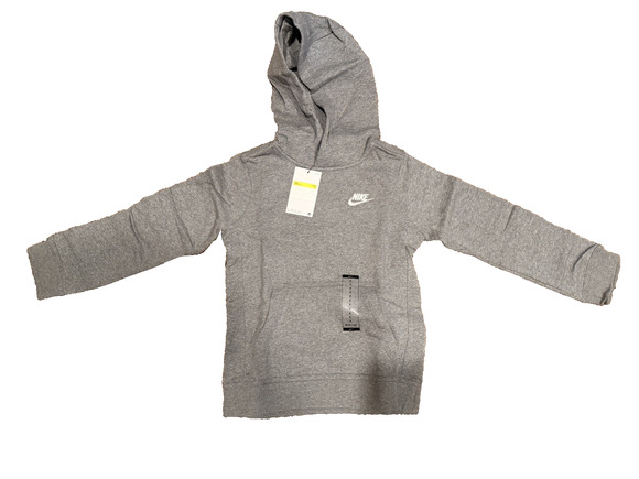 Nike Other - Nike Hoodie Boy Small Gray Pullover Fleece Swoosh Logo BV3757-091 Sweatshirt Kid